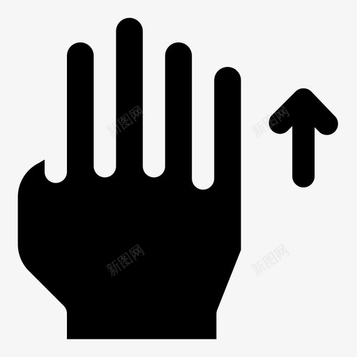 四个手指向上滑动手手势字形图标svg_新图网 https://ixintu.com 四个手指向上滑动 手 手势字形
