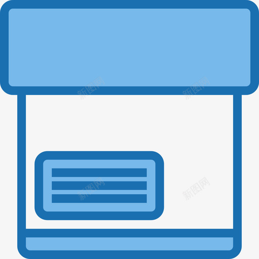 办公用品盒4蓝色图标svg_新图网 https://ixintu.com 办公用品 蓝色