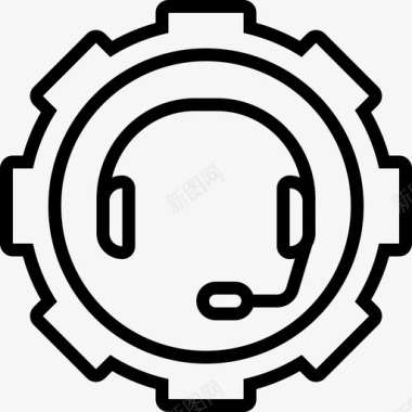 支持合作耳机图标图标