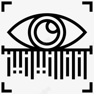 眼睛扫描生物识别保护图标图标