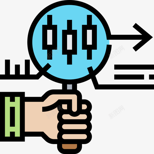 股票数据分析5线性颜色图标svg_新图网 https://ixintu.com 数据分析 线性 股票 颜色