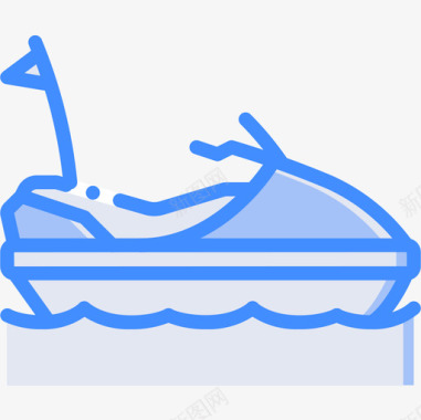 摩托艇探险运动17蓝色图标图标