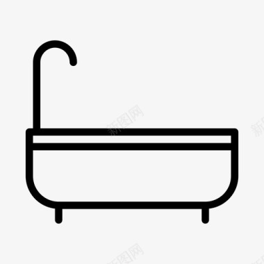 浴室浴缸淋浴图标图标