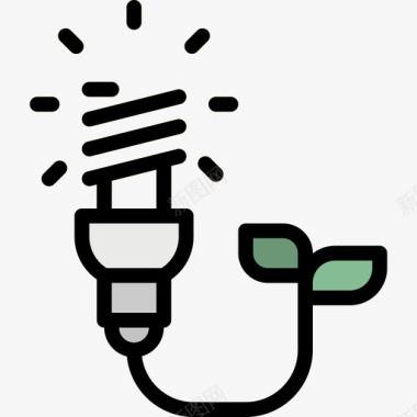灯泡9月能量4线性颜色图标图标