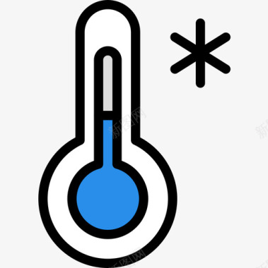 温度计第8季线性颜色图标图标
