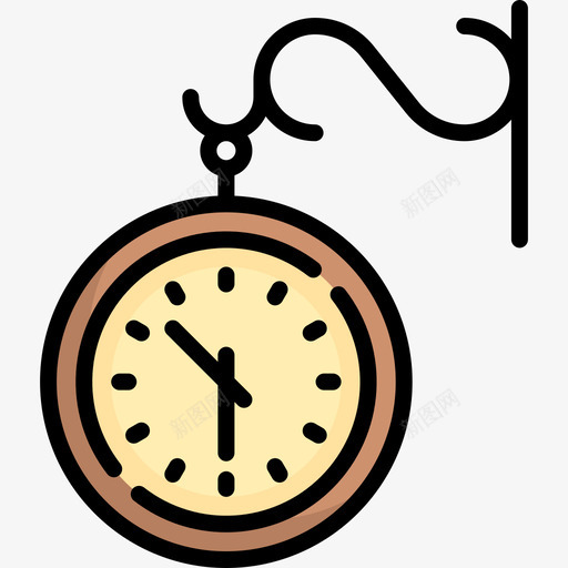 时钟复古装饰16线性颜色图标svg_新图网 https://ixintu.com 复古装饰16 时钟 线性颜色
