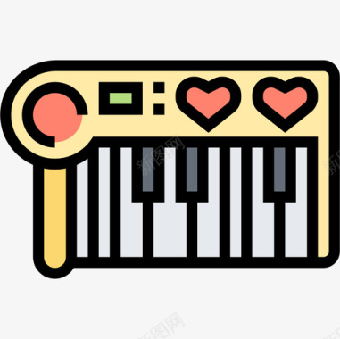 钢琴键盘玩具15线颜色图标图标