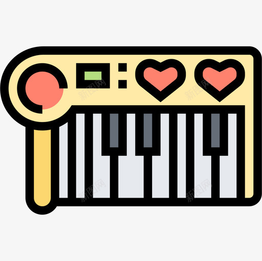 钢琴键盘玩具15线颜色图标svg_新图网 https://ixintu.com 玩具 钢琴 键盘 颜色