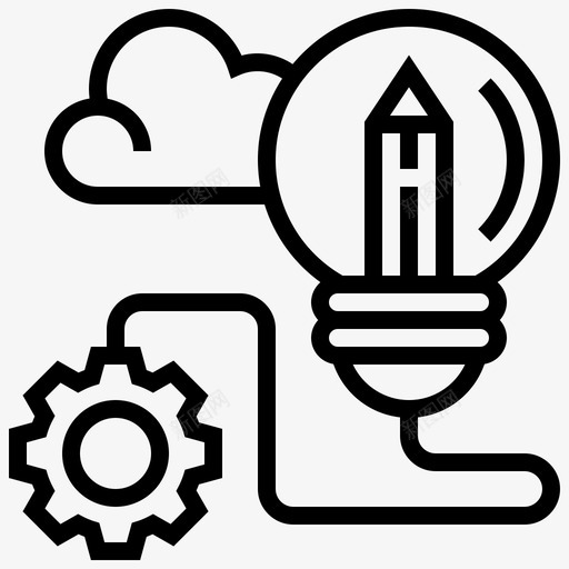 创意灯泡解决方案图标svg_新图网 https://ixintu.com 内容 创意 思考 灯泡 营销 解决方案 路线