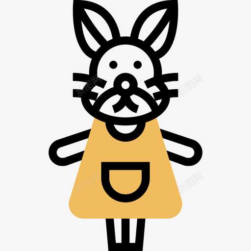 兔子玩具17黄影图标svg_新图网 https://ixintu.com 兔子 玩具 黄影