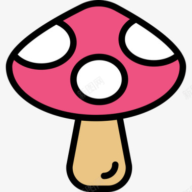 蘑菇第8季线形颜色图标图标