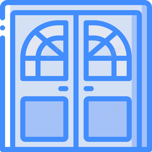 门建筑门4蓝色图标svg_新图网 https://ixintu.com 建筑 蓝色