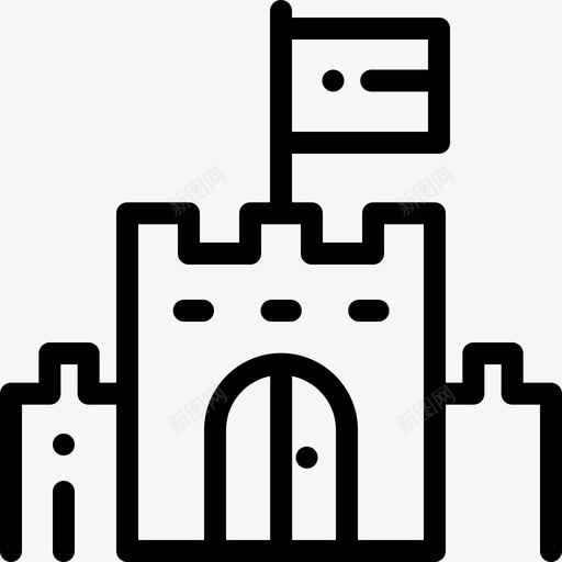 城堡历史3直线图标svg_新图网 https://ixintu.com 历史 城堡 直线