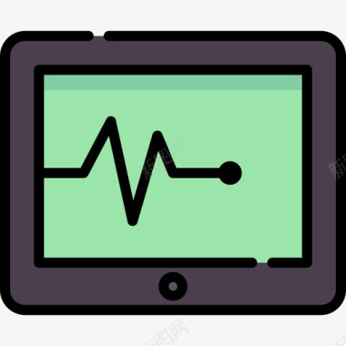 心电图葬礼4线颜色图标图标