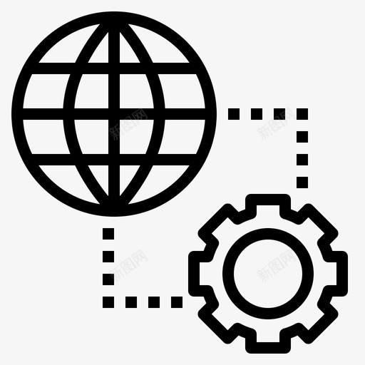 全球服务机器处理图标svg_新图网 https://ixintu.com 全球业务 全球服务 处理 机器 设置