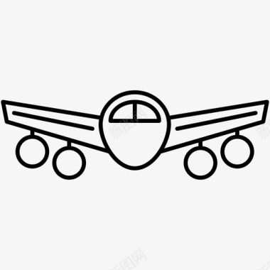 飞机飞行航空轮廓图标图标