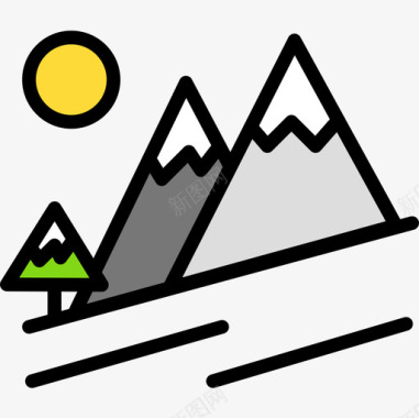 山第八季线性颜色图标图标
