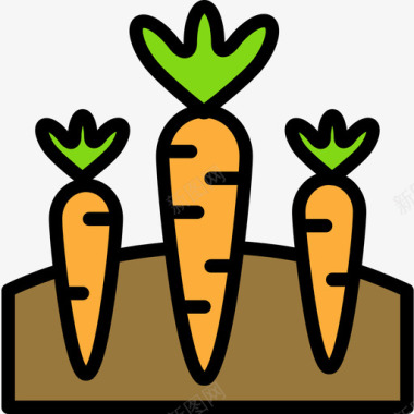 胡萝卜第8季线形颜色图标图标