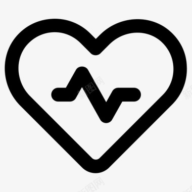 脉搏心电图心脏图标图标