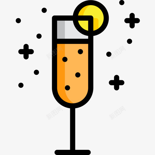 香槟酒精饮料3线性颜色图标svg_新图网 https://ixintu.com 线性颜色 酒精饮料3 香槟