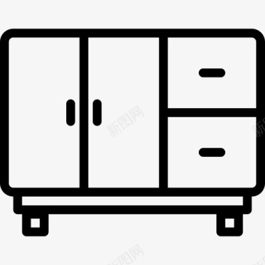 橱柜家具和家居装饰线性图标图标