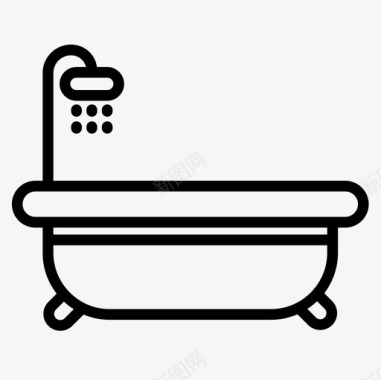 浴缸卫生15线性图标图标