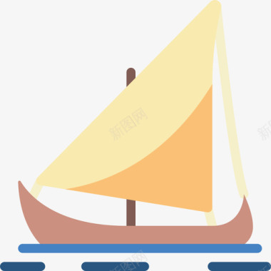 帆船发明3平底船图标图标