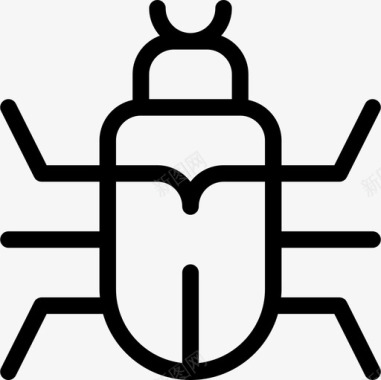 甲虫昆虫5线状图标图标