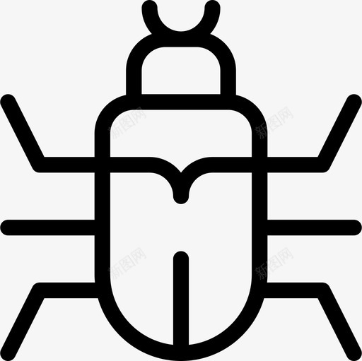 甲虫昆虫5线状图标svg_新图网 https://ixintu.com 昆虫5 甲虫 线状