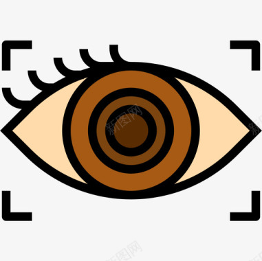 眼睛扫描通讯112线颜色图标图标