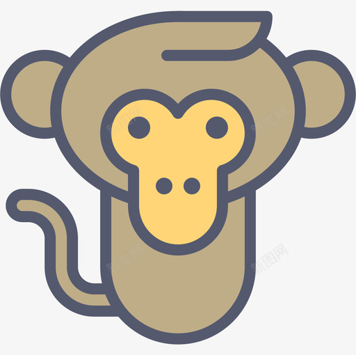 猴子动物45线性颜色图标svg_新图网 https://ixintu.com 动物 猴子 线性 颜色