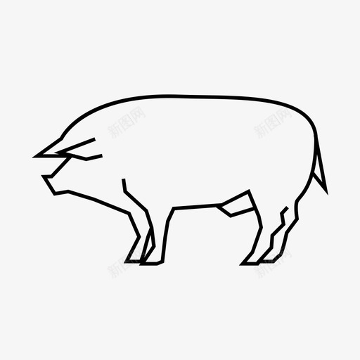 猪农场动物母猪图标svg_新图网 https://ixintu.com 兽医 农场 动物 宠物 母猪