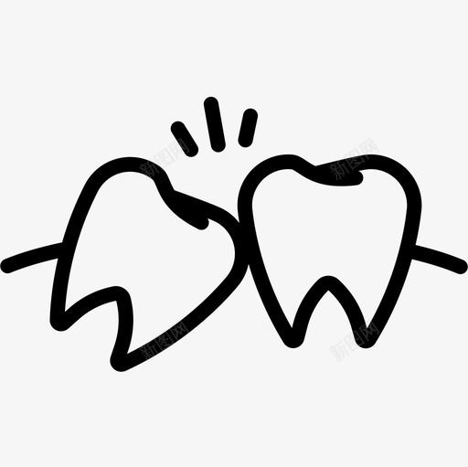 智齿牙齿18线形图标svg_新图网 https://ixintu.com 智齿 牙齿 线形