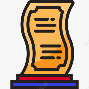 奖杯奖励和奖章4直线颜色图标图标