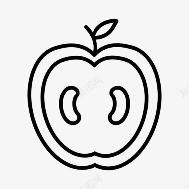 半苹果食品新鲜图标图标