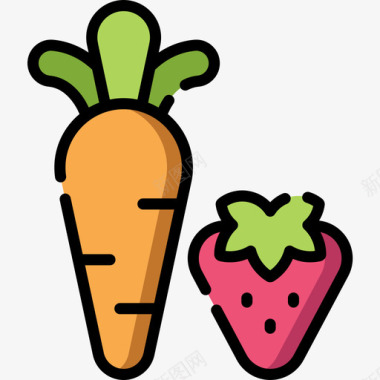 蔬菜零售8原色图标图标