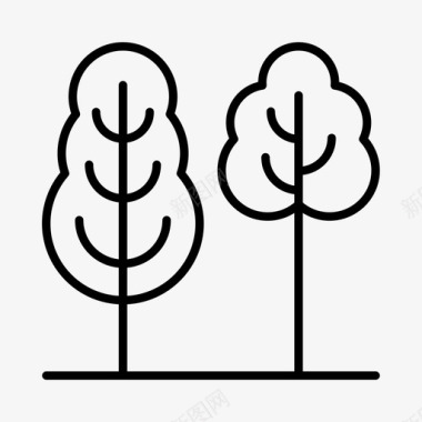 树木植物学花园图标图标