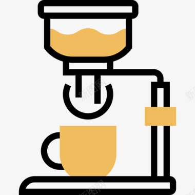 咖啡机咖啡59黄影图标图标