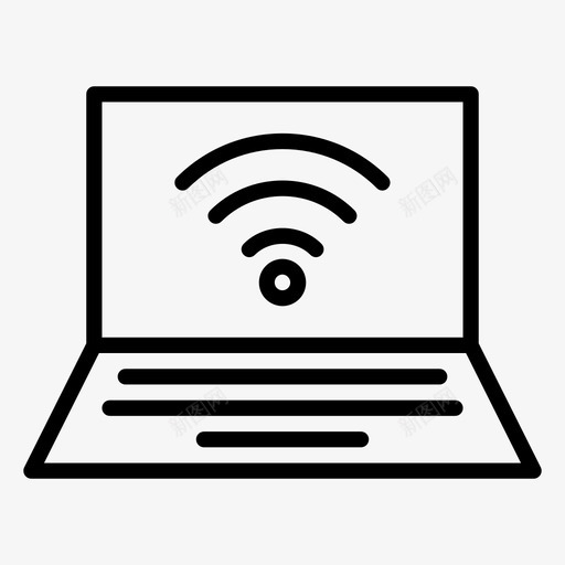 在线笔记本电脑电脑连接图标svg_新图网 https://ixintu.com 互联网 在线 显示器 电脑 笔记本 轮廓 连接