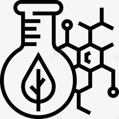 叶绿素生化8线性图标图标