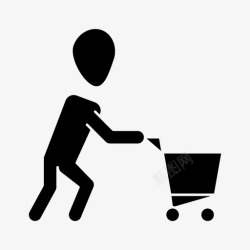 售货员标志购物杂货购物车图标高清图片