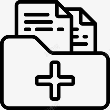 医疗档案文件夹医疗保健图标图标