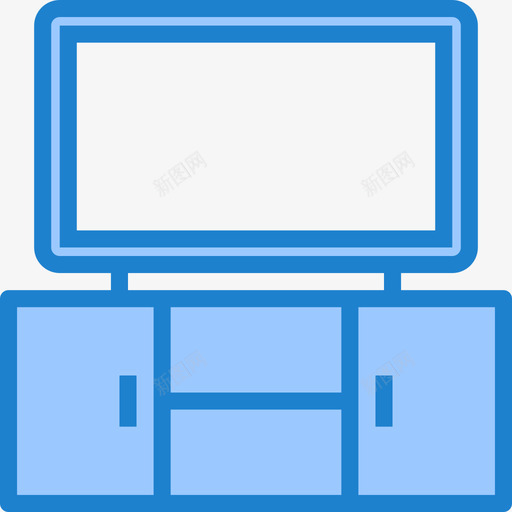 电视家具和家用26蓝色图标svg_新图网 https://ixintu.com 家具和家用26 电视 蓝色