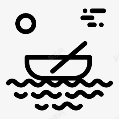 船独木舟皮划艇图标图标