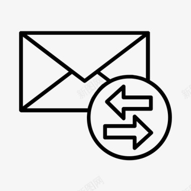 同步邮件箭头电子邮件图标图标