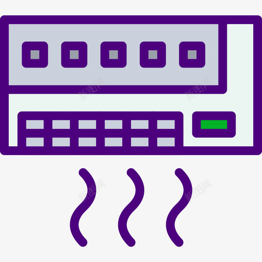 空调家用11线性颜色图标svg_新图网 https://ixintu.com 家用 空调 线性 颜色