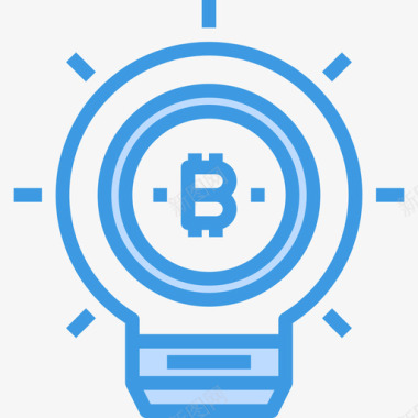 Idea加密货币和比特币5蓝色图标图标