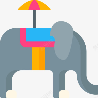 大象印度共和国日平铺图标图标
