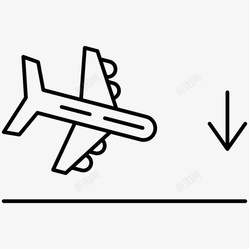 着陆飞机飞行图标svg_新图网 https://ixintu.com 图标 着陆 航空 轮廓 飞机 飞行