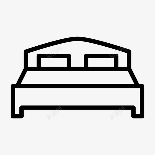 床卧室床架图标svg_新图网 https://ixintu.com 卧室 卧铺 居所 床架 旅行 轮廓